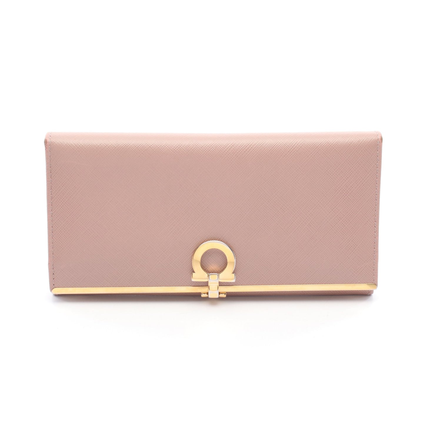 ガンチーニ 二つ折り長財布 レザー ピンク サルヴァトーレフェラガモ  