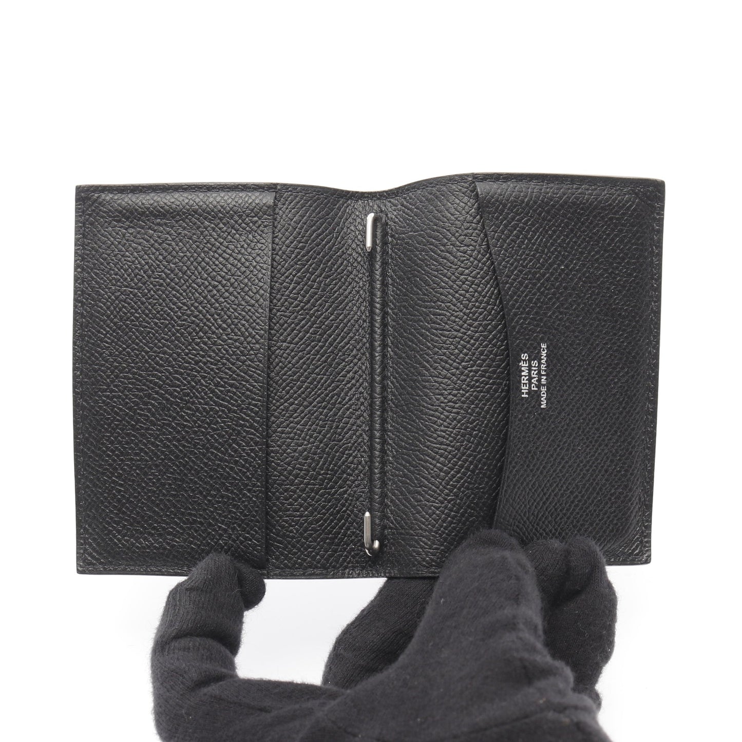アジェンダミニ 手帳カバー ヴォーエプソン ブラック シルバー金具 T刻印 エルメス 財布・小物 HERMES