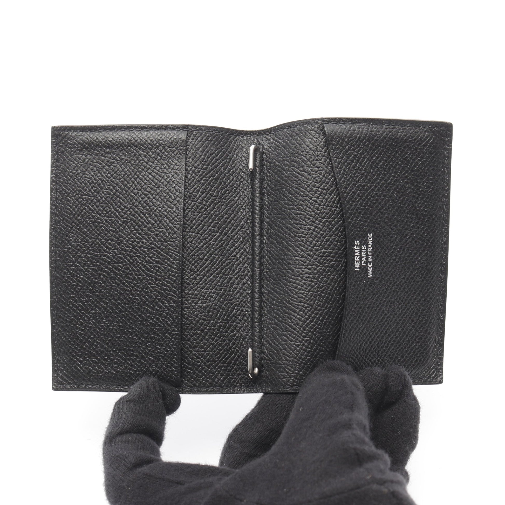 アジェンダミニ 手帳カバー ヴォーエプソン ブラック シルバー金具 T刻印 エルメス 財布・小物 HERMES