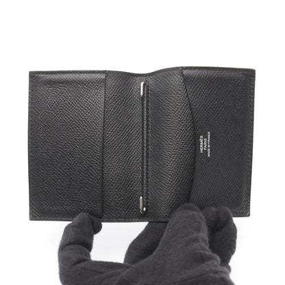 アジェンダミニ 手帳カバー ヴォーエプソン ブラック シルバー金具 T刻印 エルメス 財布・小物 HERMES