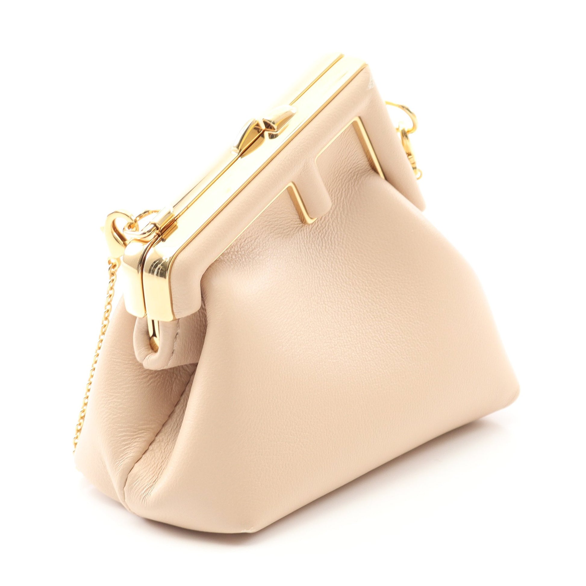 ナノ チェーンショルダーバッグ レザー ピンクベージュ フェンディ バッグ FENDI