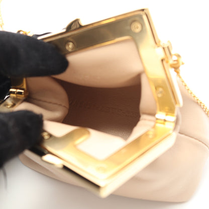 ナノ チェーンショルダーバッグ レザー ピンクベージュ フェンディ バッグ FENDI