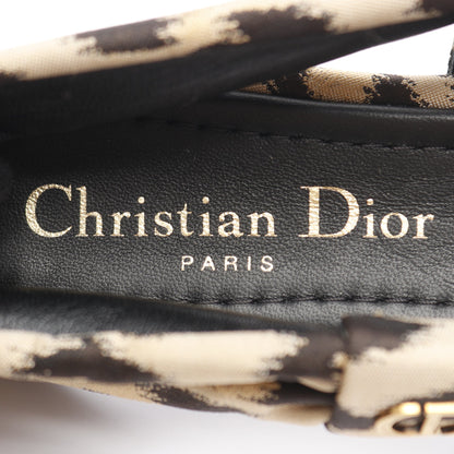 ポインテッドトゥ パンプス フラットシューズ ファブリック ベージュ ブラック レオパード クリスチャンディオール シューズ Christian Dior