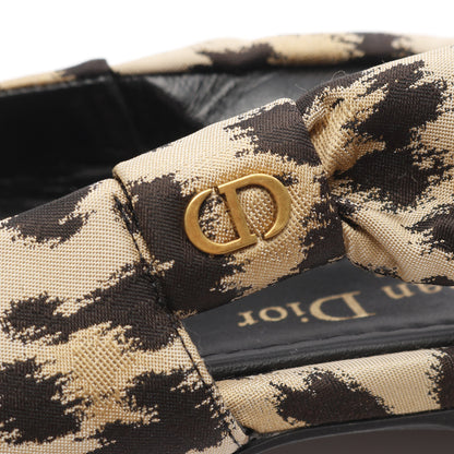 ポインテッドトゥ パンプス フラットシューズ ファブリック ベージュ ブラック レオパード クリスチャンディオール シューズ Christian Dior