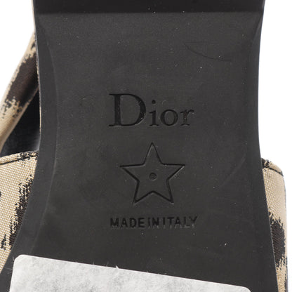 ポインテッドトゥ パンプス フラットシューズ ファブリック ベージュ ブラック レオパード クリスチャンディオール シューズ Christian Dior