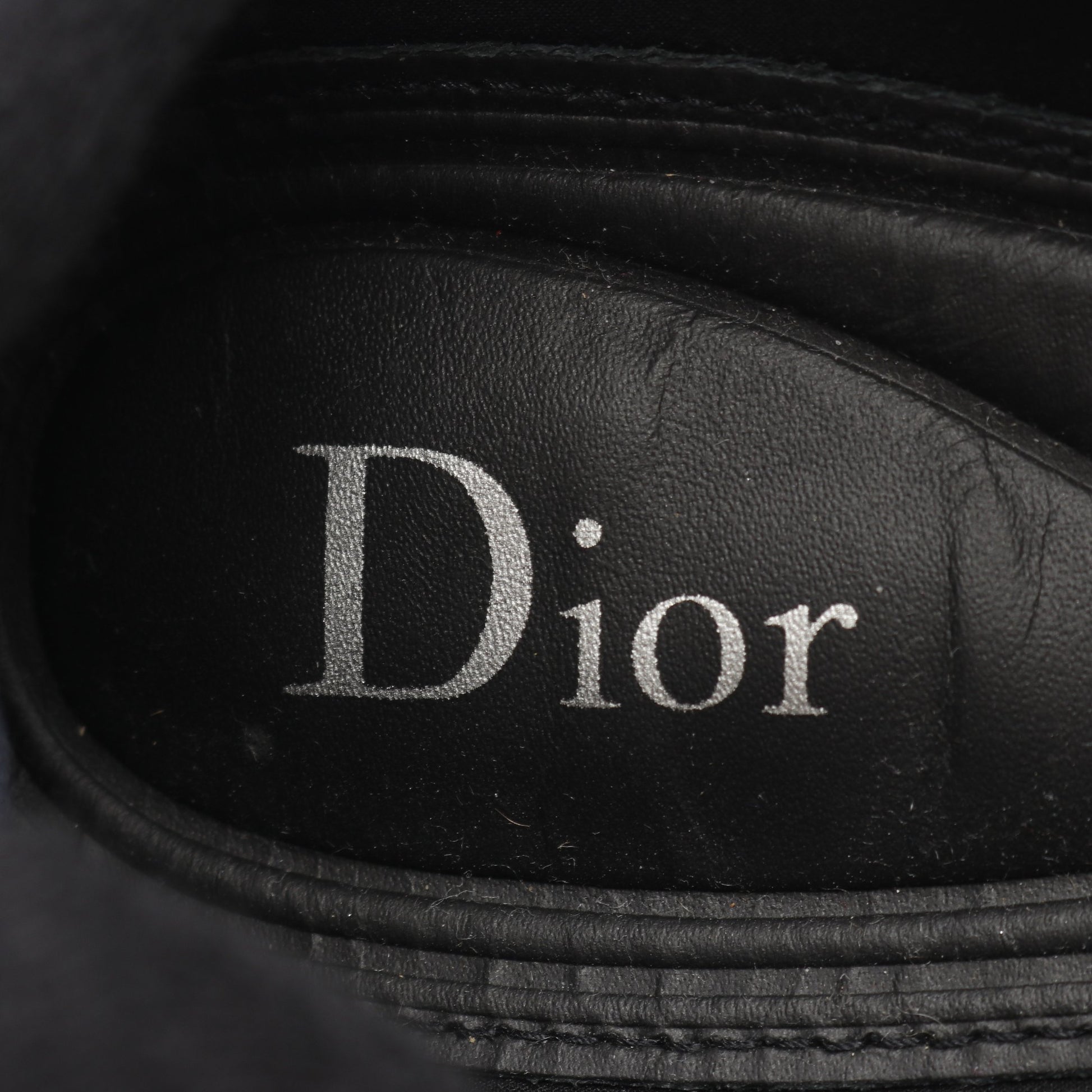 スリッポン スニーカー ファブリック ネイビー シルバー スパンコール ビーズ 刺繍 ディオール シューズ DIOR