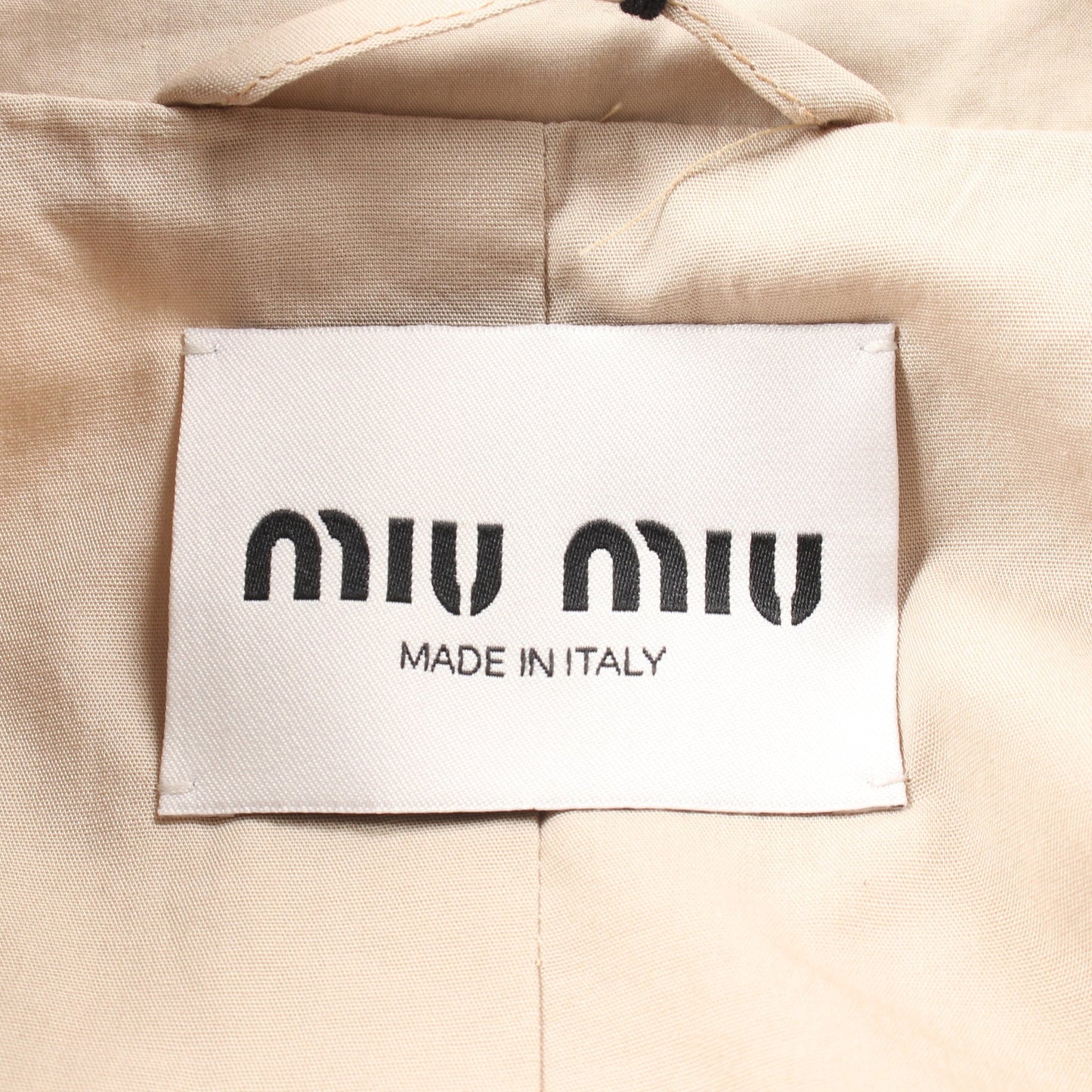 ポプリン コート コットン ベージュ ミュウミュウ アウター miu miu