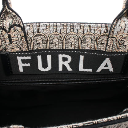 オポチュニティ ハンドバッグ トートバッグ キャンバス ベージュ マルチカラー フルラ バッグ FURLA