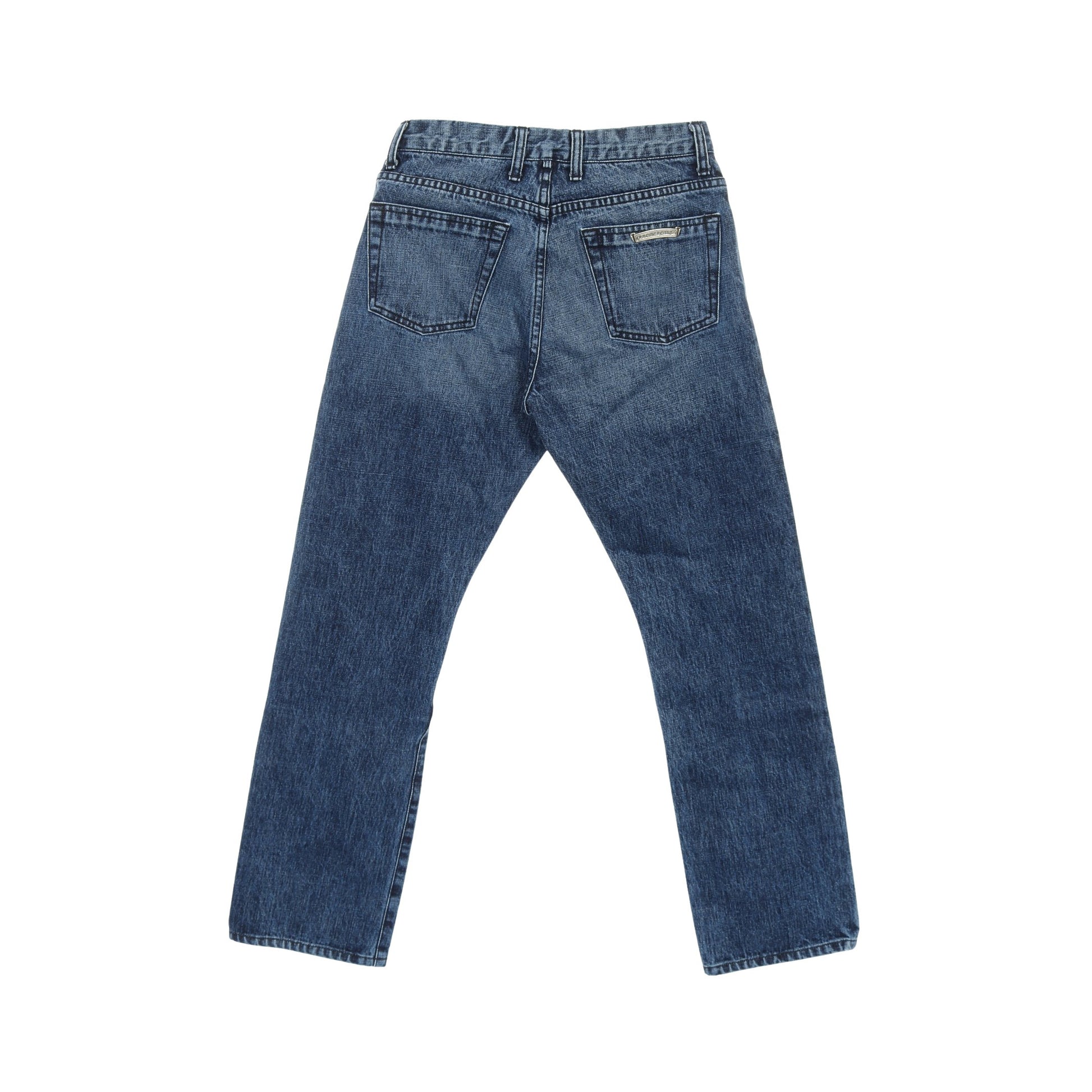 JEAN STRTLG FBRC CHクロス ホースシューボタン デニムパンツ コットン ブルー クロムハーツ ボトムス Chrome Hearts