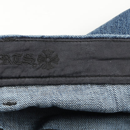 JEAN STRTLG FBRC CHクロス ホースシューボタン デニムパンツ コットン ブルー クロムハーツ ボトムス Chrome Hearts