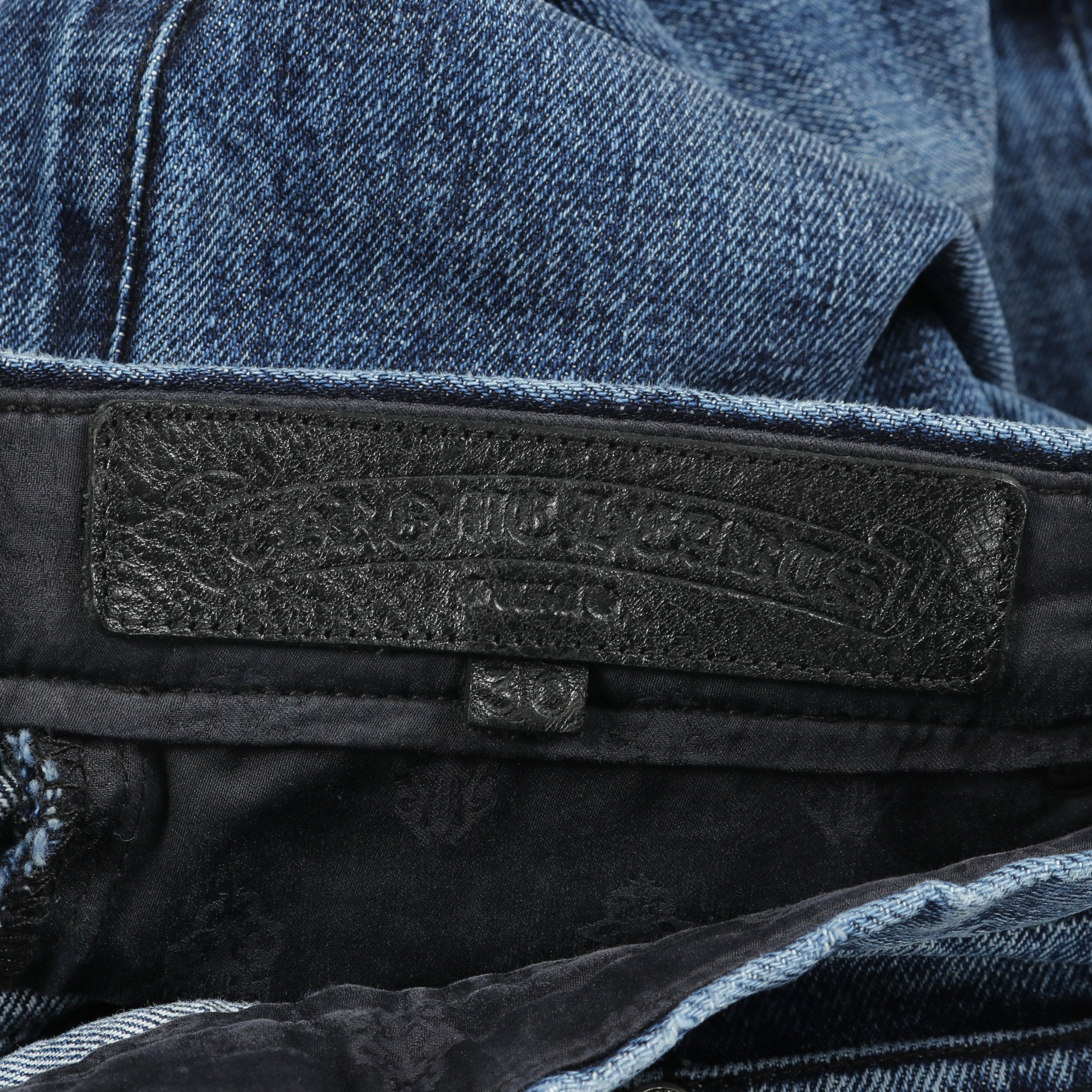 JEAN STRTLG FBRC CHクロス ホースシューボタン デニムパンツ コットン