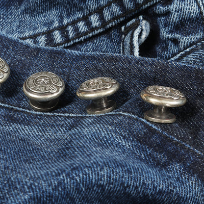 JEAN STRTLG FBRC CHクロス ホースシューボタン デニムパンツ コットン ブルー クロムハーツ ボトムス Chrome Hearts