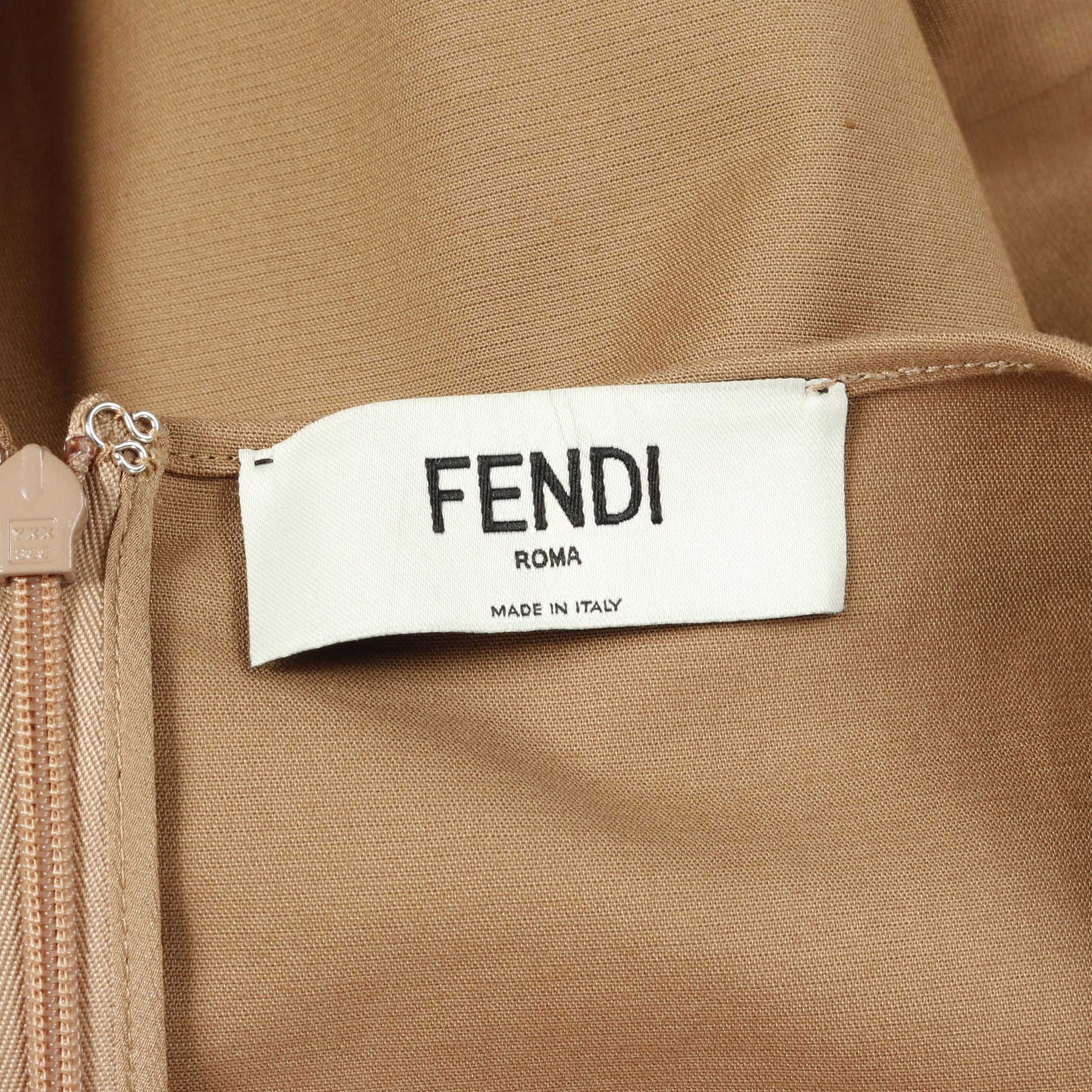 ロングフレアドレス ワンピース ノースリーブ コットン ベージュ 25AW フェンディ ワンピース FENDI