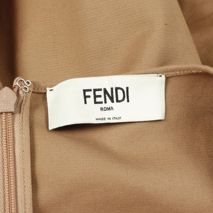 ロングフレアドレス ワンピース ノースリーブ コットン ベージュ 25AW フェンディ ワンピース FENDI