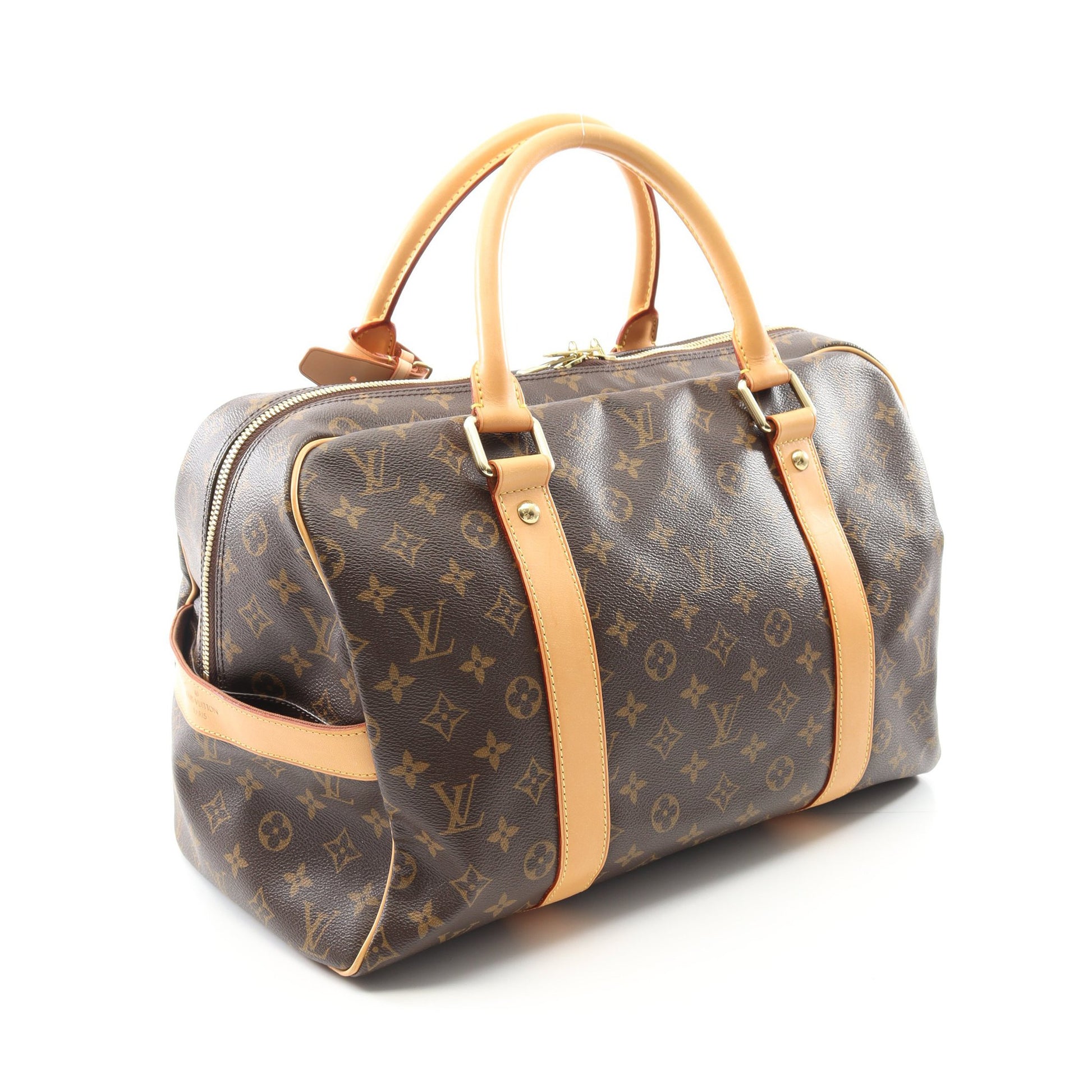 キャリーオール モノグラム ボストンバッグ PVC レザー ブラウン ルイヴィトン バッグ LOUIS VUITTON