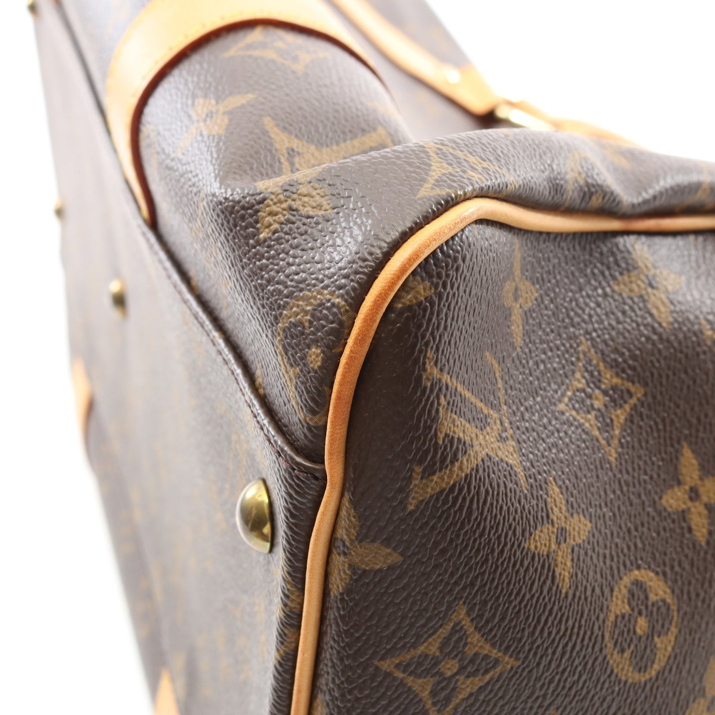 キャリーオール モノグラム ボストンバッグ PVC レザー ブラウン ルイヴィトン バッグ LOUIS VUITTON
