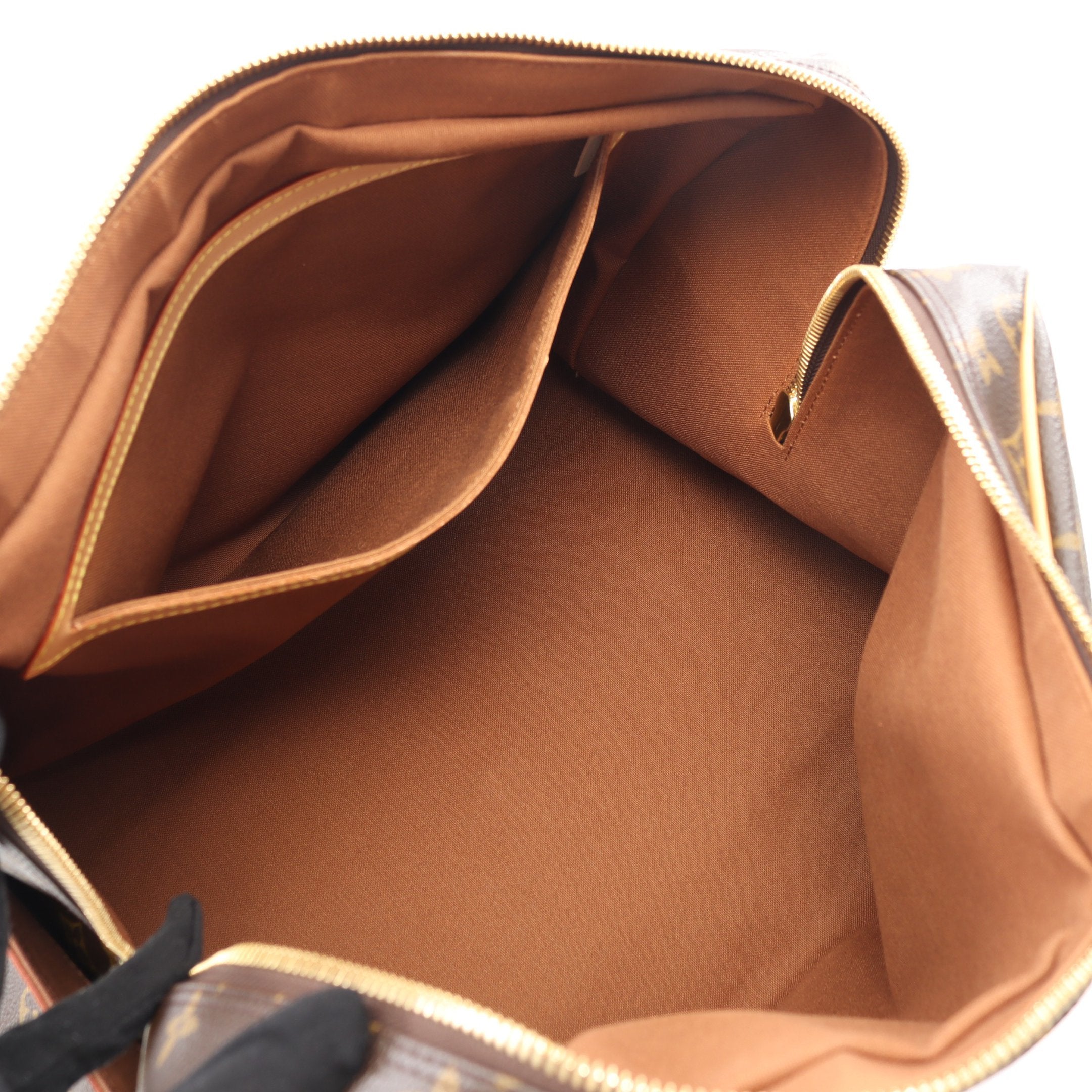 キャリーオール モノグラム ボストンバッグ PVC レザー ブラウン ルイ