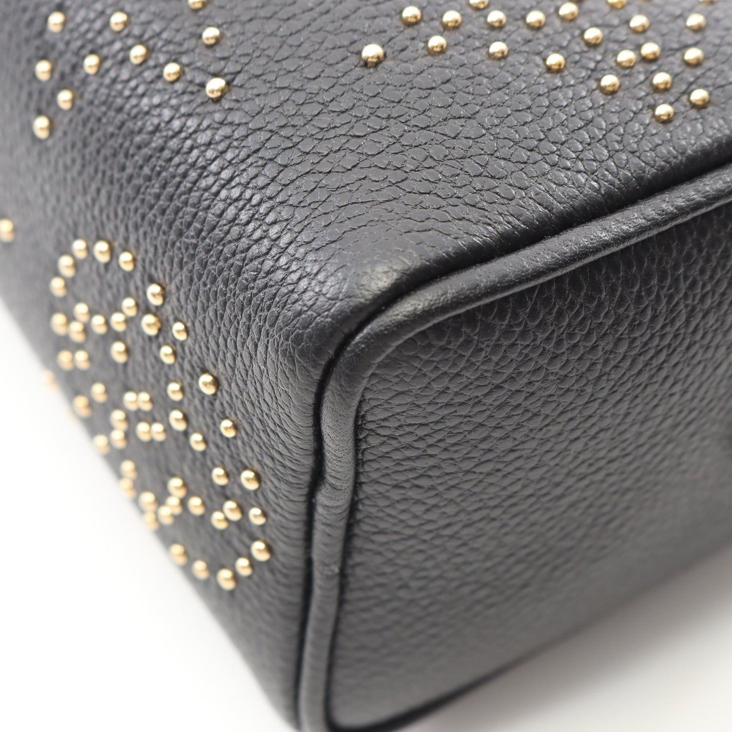 ナノ スピーディ スタッズ モノグラムアンプラント ハンドバッグ レザー ブラック 2WAY ルイヴィトン バッグ LOUIS VUITTON