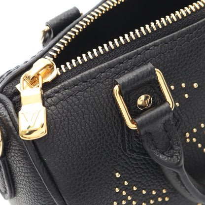ナノ スピーディ スタッズ モノグラムアンプラント ハンドバッグ レザー ブラック 2WAY ルイヴィトン バッグ LOUIS VUITTON