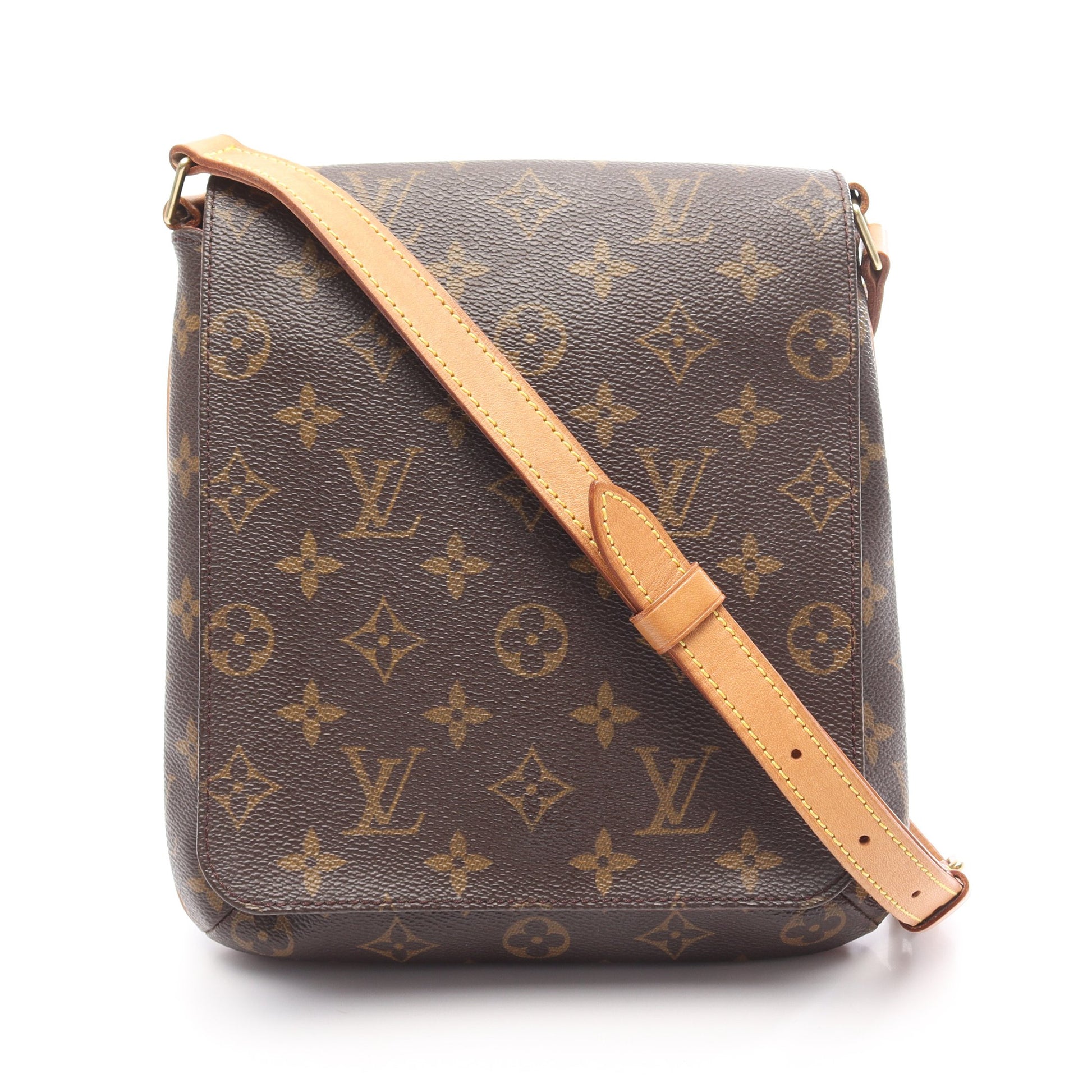 ミュゼットサルサ ロングストラップ モノグラム ショルダーバッグ PVC レザー ブラウン ルイヴィトン バッグ LOUIS VUITTON