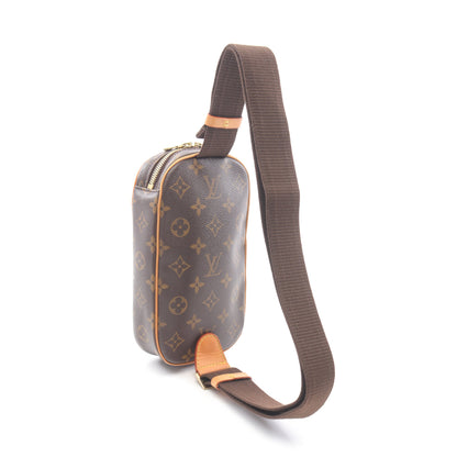 ポシェットガンジュ モノグラム ボディバッグ PVC レザー ブラウン ルイヴィトン バッグ LOUIS VUITTON