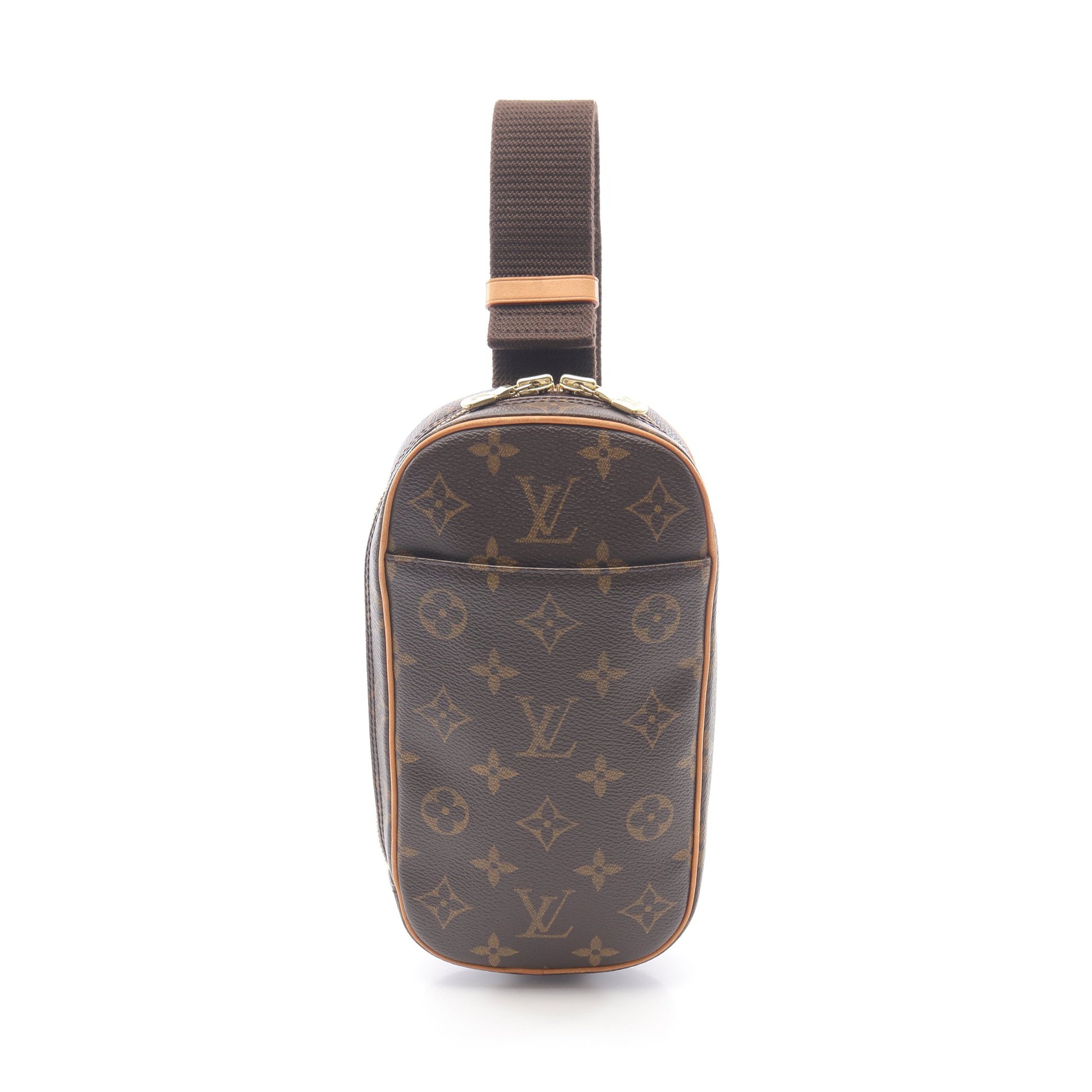 ポシェットガンジュ モノグラム ボディバッグ PVC レザー ブラウン ルイヴィトン バッグ LOUIS VUITTON