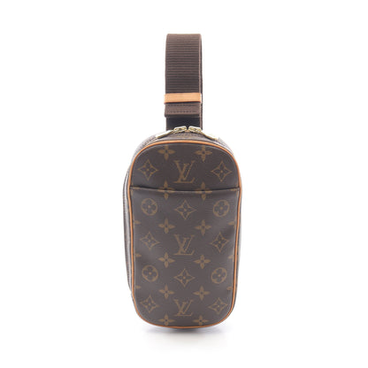 ポシェットガンジュ モノグラム ボディバッグ PVC レザー ブラウン ルイヴィトン バッグ LOUIS VUITTON