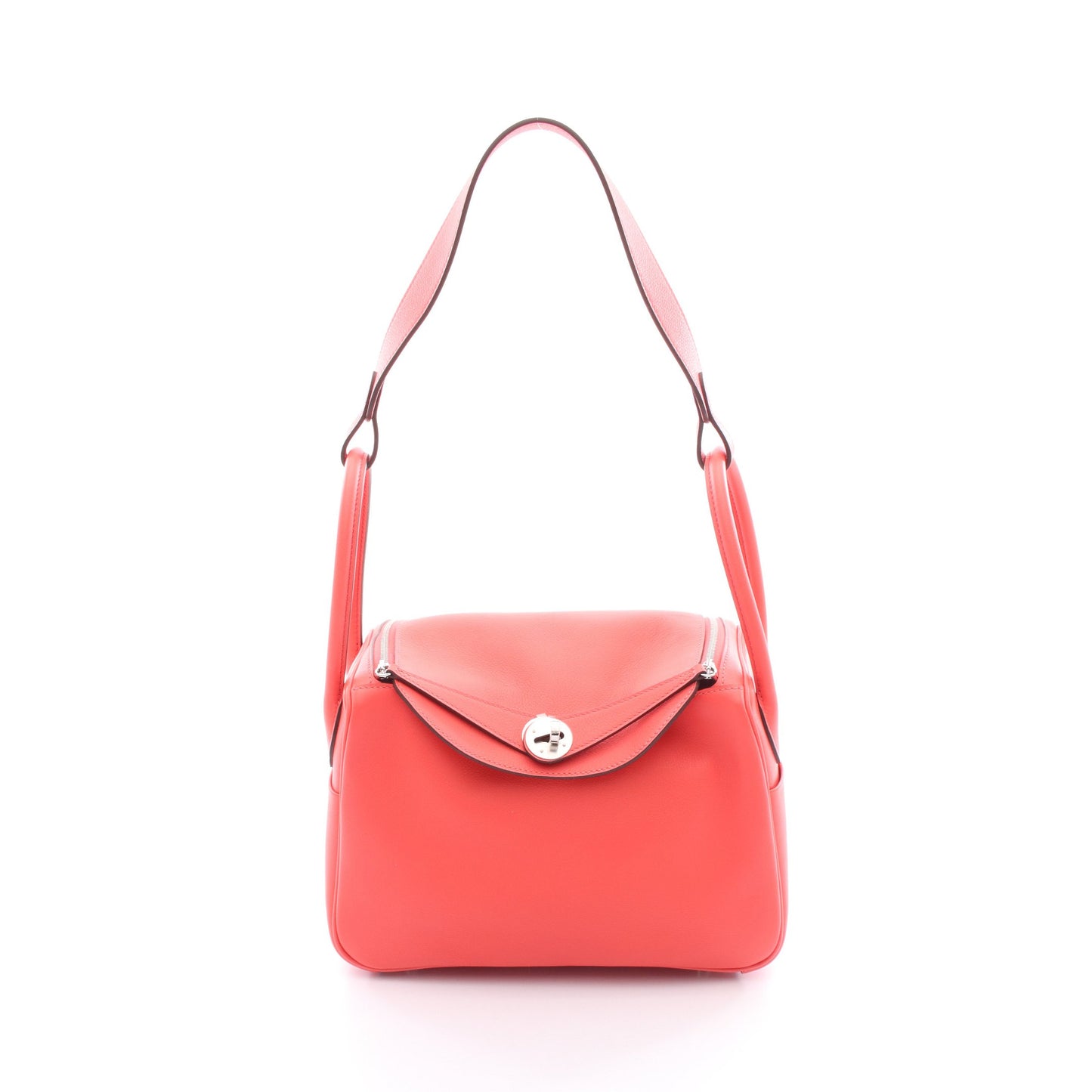 リンディ26 ローズジャイプール ショルダーバッグ エバーカラー コーラルピンク シルバー金具 B刻印 エルメス バッグ HERMES