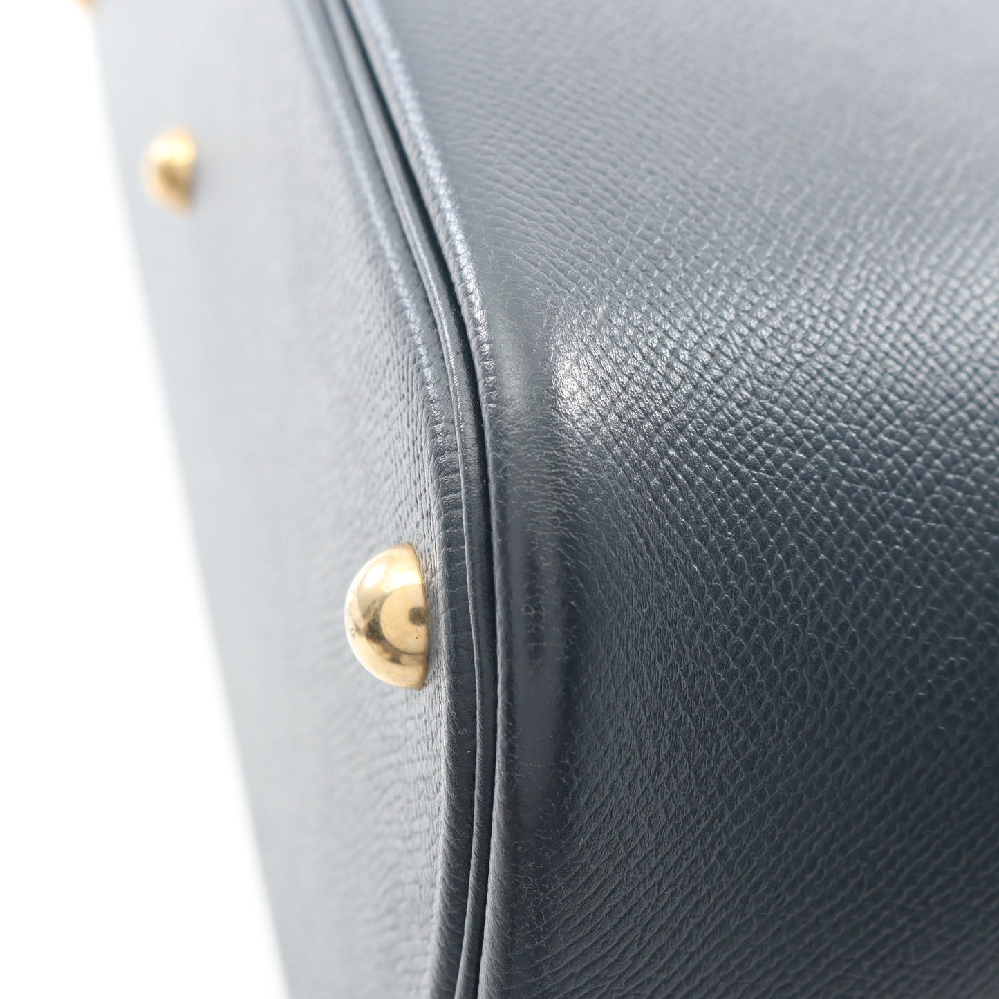 ボリード35 ブルーインディゴ ハンドバッグ クシュベル ネイビー ゴールド金具 □B刻印 エルメス バッグ HERMES