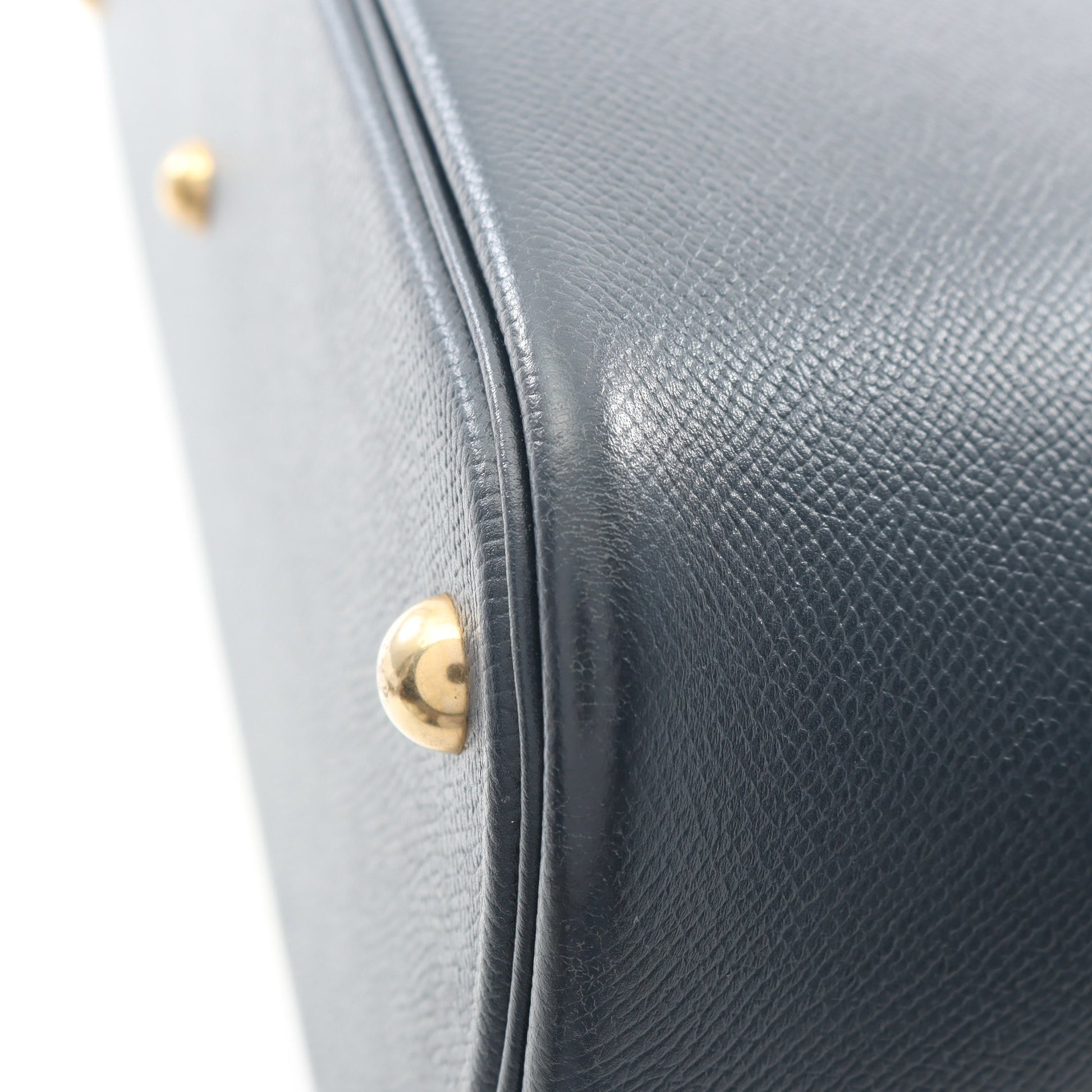 ボリード35 ブルーインディゴ ハンドバッグ クシュベル ネイビー ゴールド金具 □B刻印 エルメス バッグ HERMES