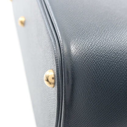 ボリード35 ブルーインディゴ ハンドバッグ クシュベル ネイビー ゴールド金具 □B刻印 エルメス バッグ HERMES
