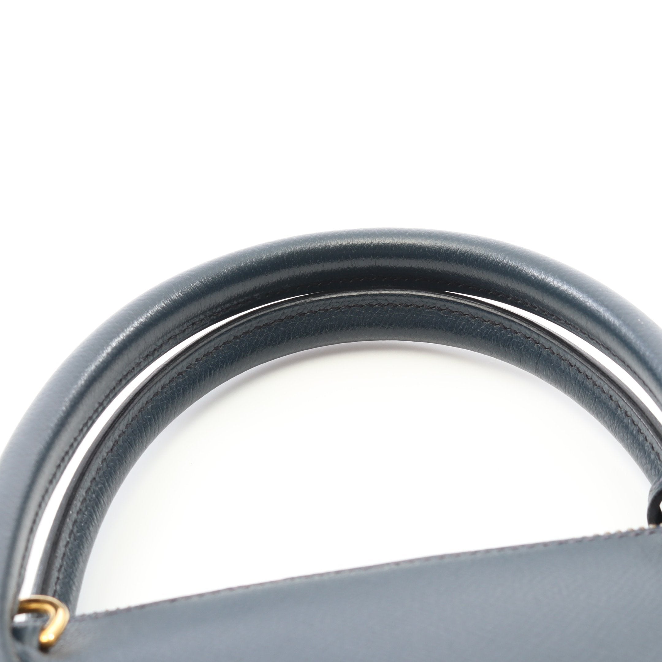 ボリード35 ブルーインディゴ ハンドバッグ クシュベル ネイビー