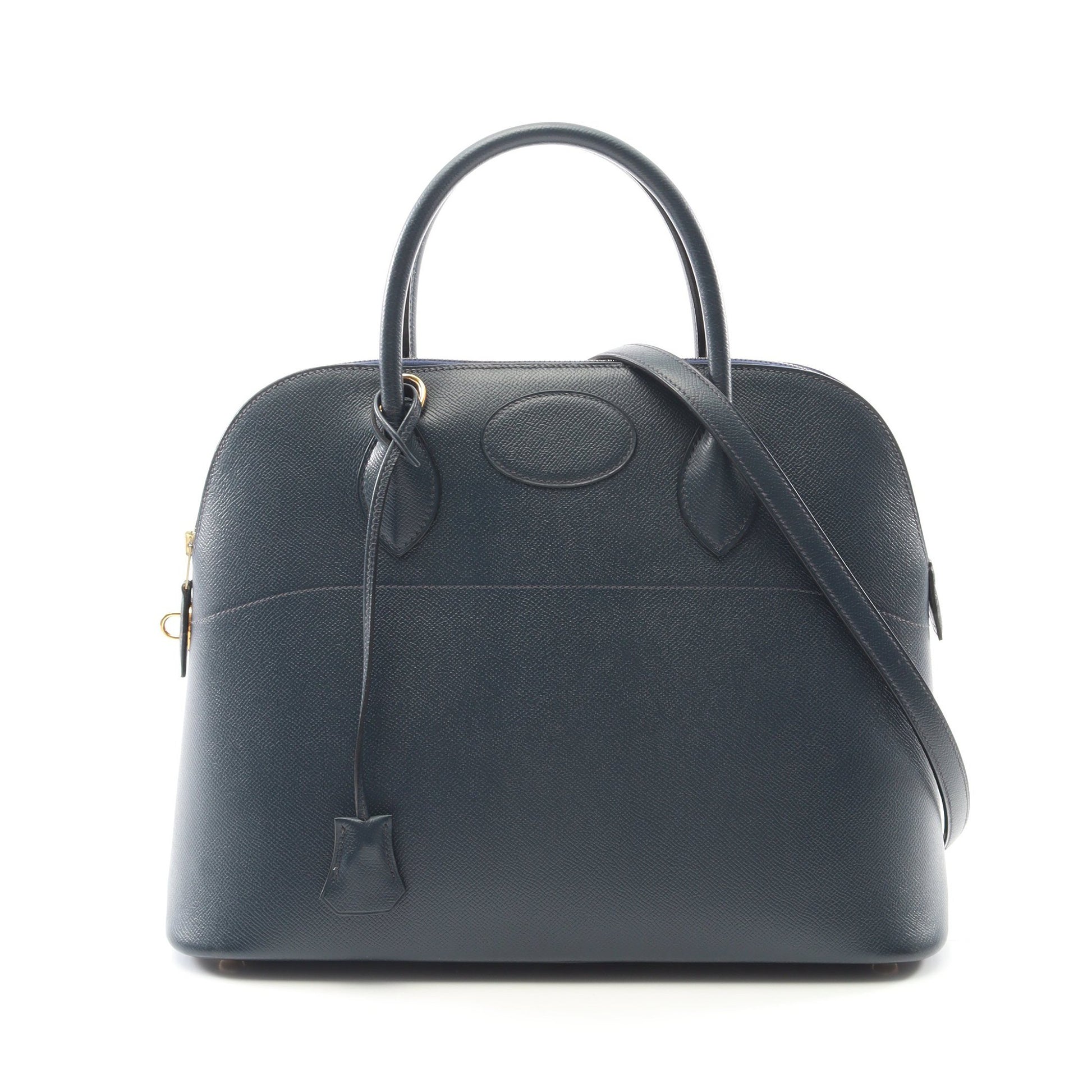 ボリード35 ブルーインディゴ ハンドバッグ クシュベル ネイビー ゴールド金具 □B刻印 エルメス バッグ HERMES
