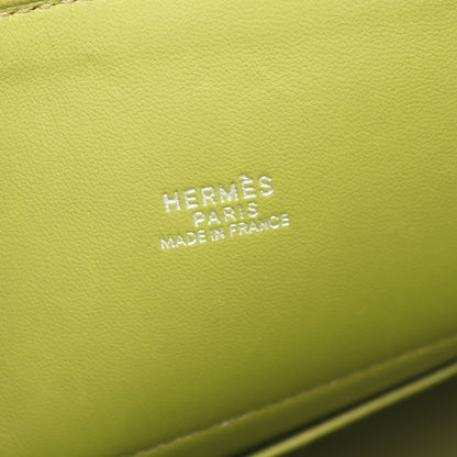 ボリード27 アニスグリーン ハンドバッグ シェーブル イエローグリーン シルバー金具 2WAY □I刻印 エルメス バッグ HERMES