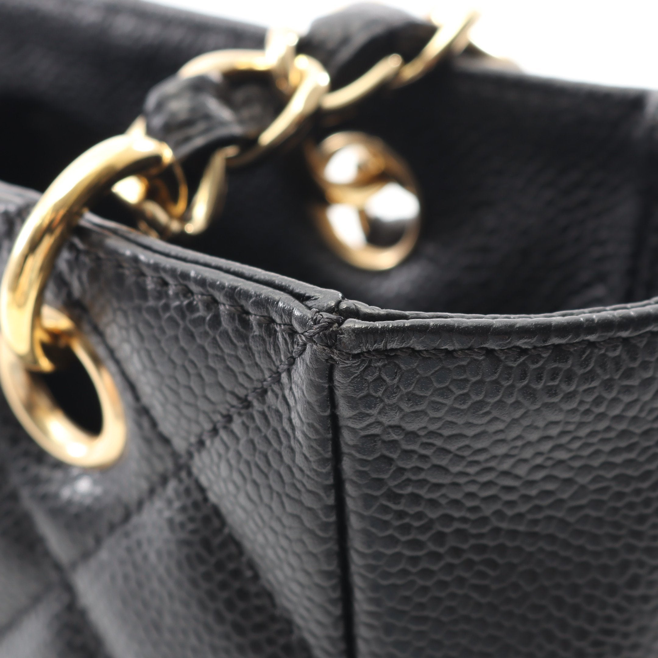 シャネル PST チェーン　シリアルシールあり トートバッグ ブラック キャビア シャネル PST チェーンシリアルシールあり トートバッグ ブラック キャビア