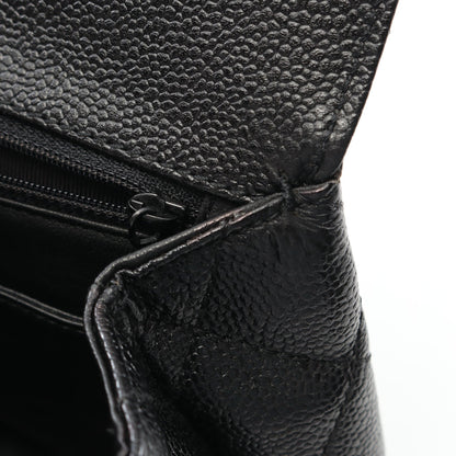 マトラッセ ハンドバッグ キャビアスキン ブラック ゴールド金具 シャネル バッグ CHANEL