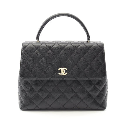 マトラッセ ハンドバッグ キャビアスキン ブラック ゴールド金具 シャネル バッグ CHANEL