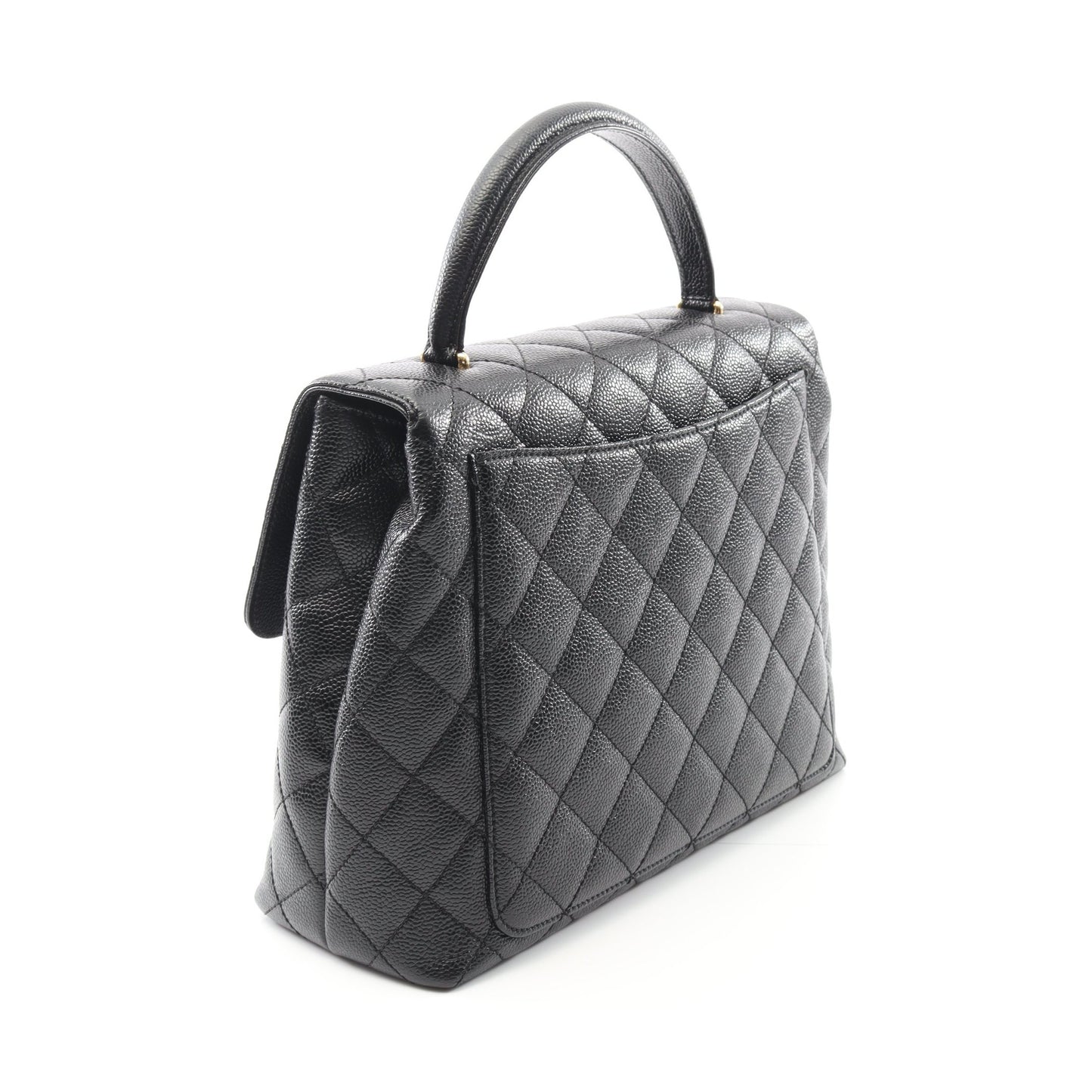 マトラッセ ハンドバッグ キャビアスキン ブラック ゴールド金具 シャネル バッグ CHANEL