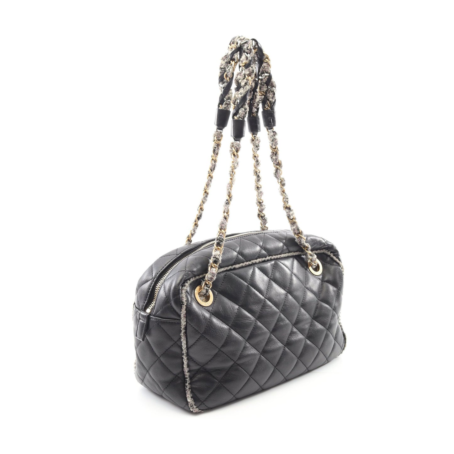 マトラッセ チェーンショルダーバッグ ラムスキン ブラック ゴールド金具 シャネル バッグ CHANEL