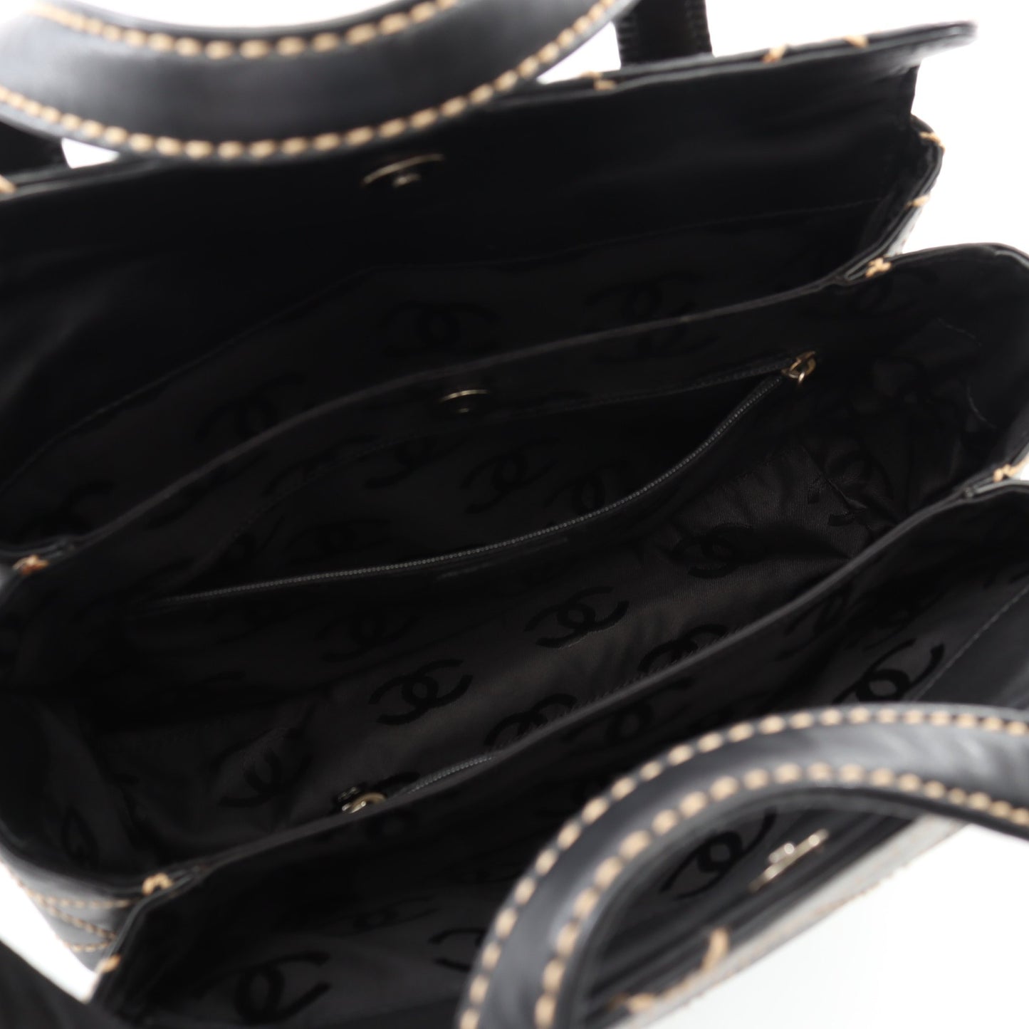 ワイルドステッチ ハンドバッグ トートバッグ レザー ブラック ゴールド金具 シャネル バッグ CHANEL