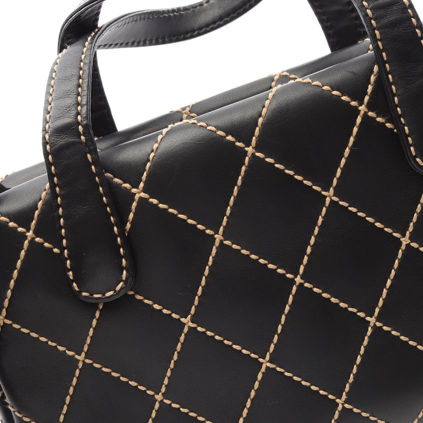 ワイルドステッチ ハンドバッグ トートバッグ レザー ブラック ゴールド金具 シャネル バッグ CHANEL