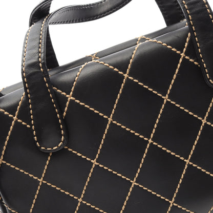ワイルドステッチ ハンドバッグ トートバッグ レザー ブラック ゴールド金具 シャネル バッグ CHANEL