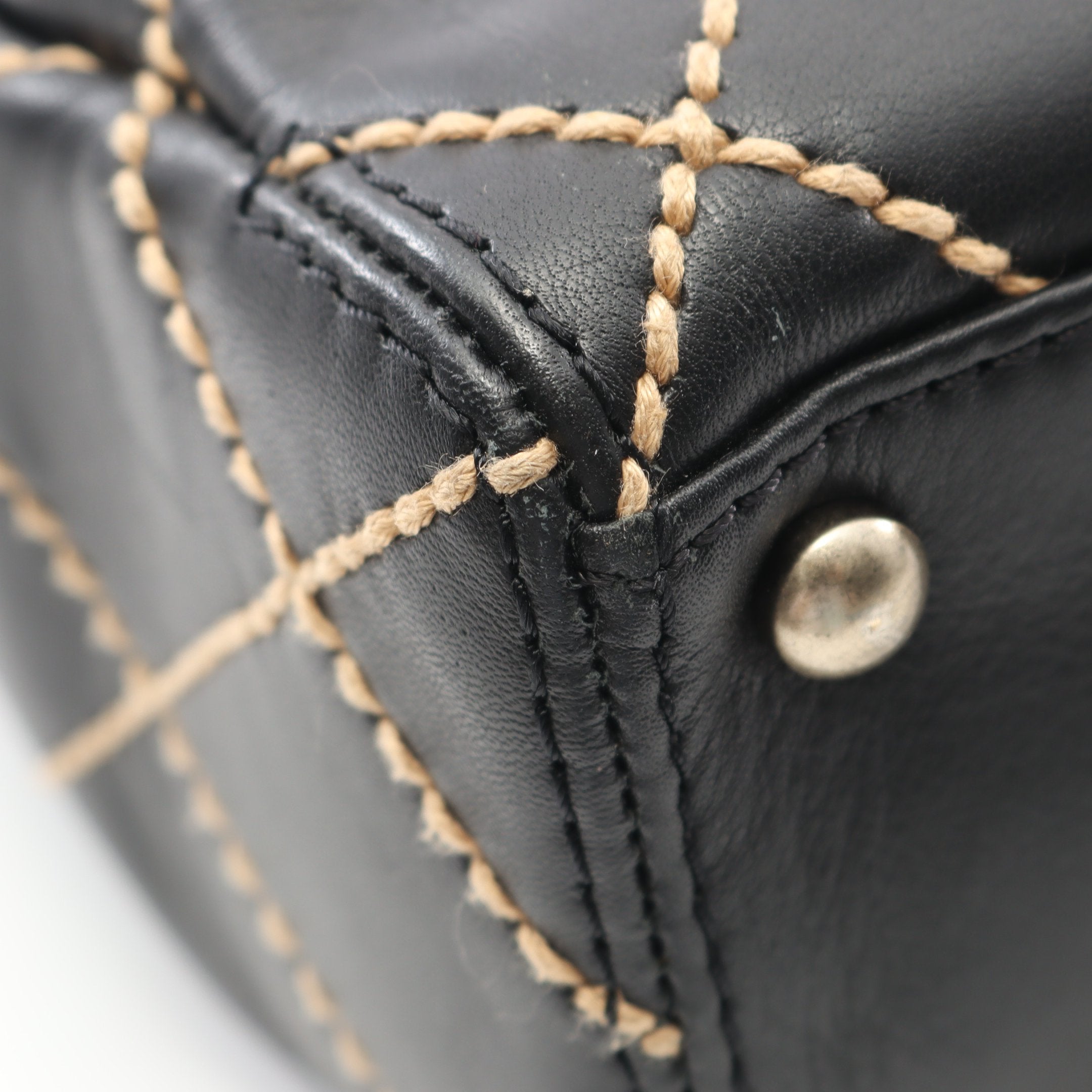 ワイルドステッチ ハンドバッグ トートバッグ レザー ブラック