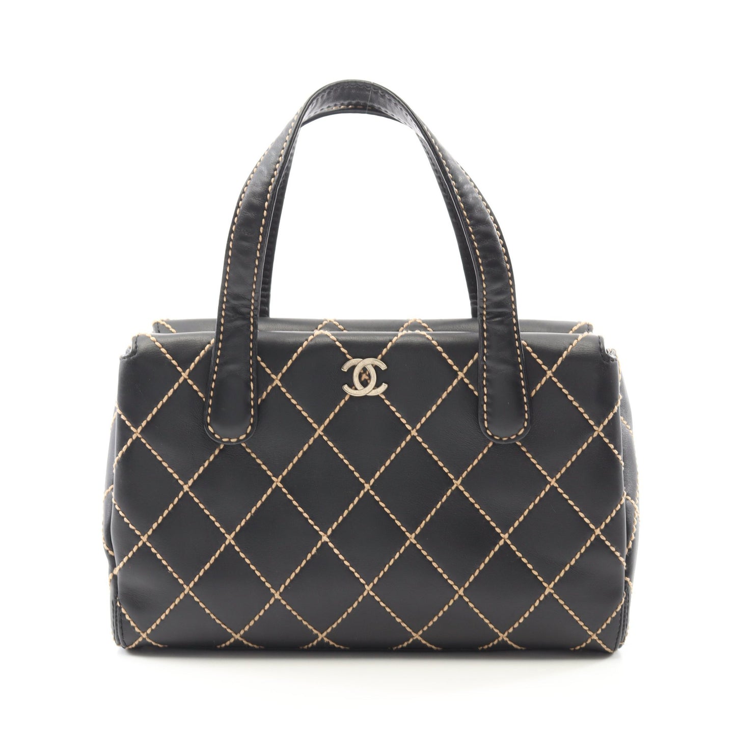 ワイルドステッチ ハンドバッグ トートバッグ レザー ブラック ゴールド金具 シャネル バッグ CHANEL