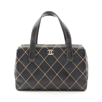 ワイルドステッチ ハンドバッグ トートバッグ レザー ブラック ゴールド金具 シャネル バッグ CHANEL