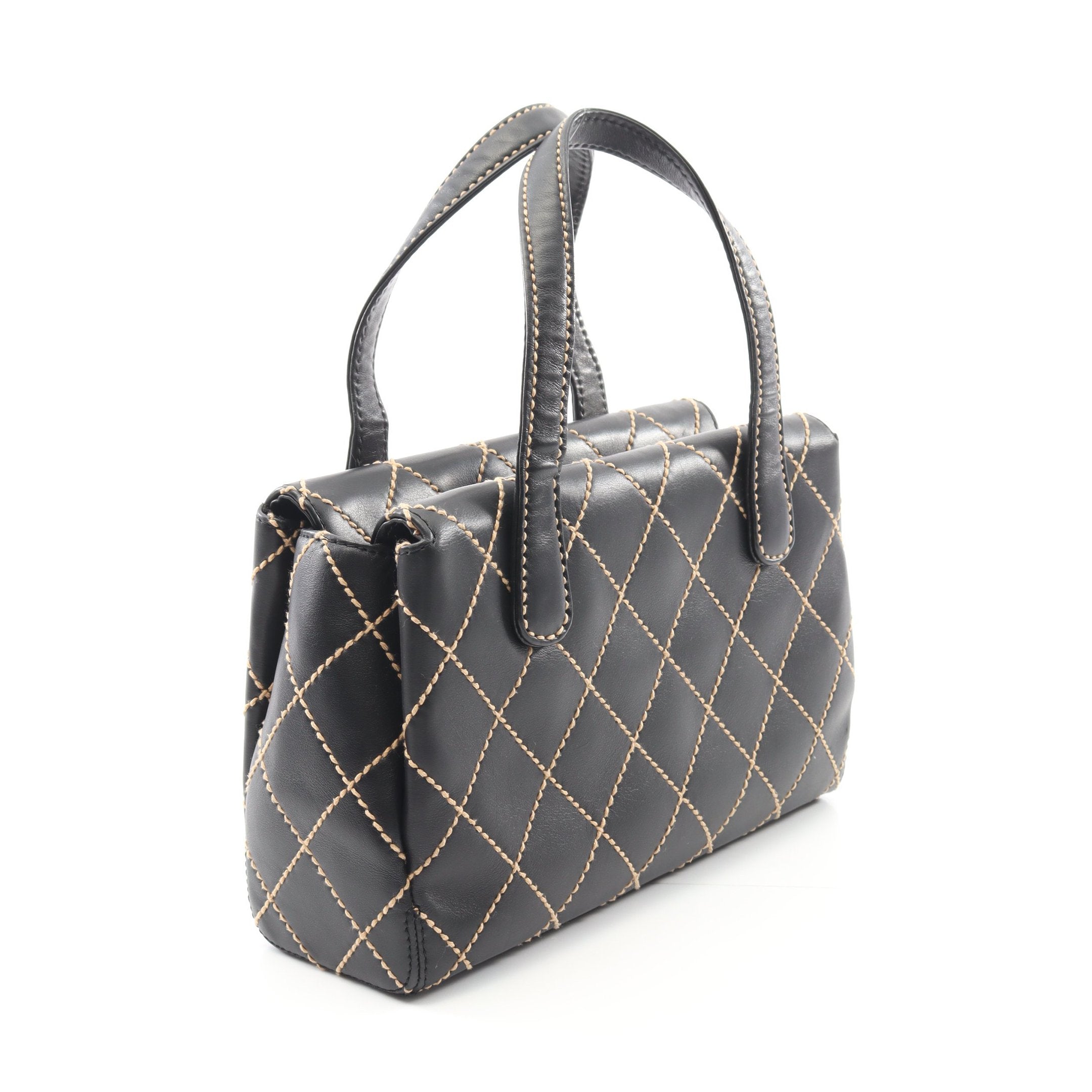 ワイルドステッチ ハンドバッグ トートバッグ レザー ブラック