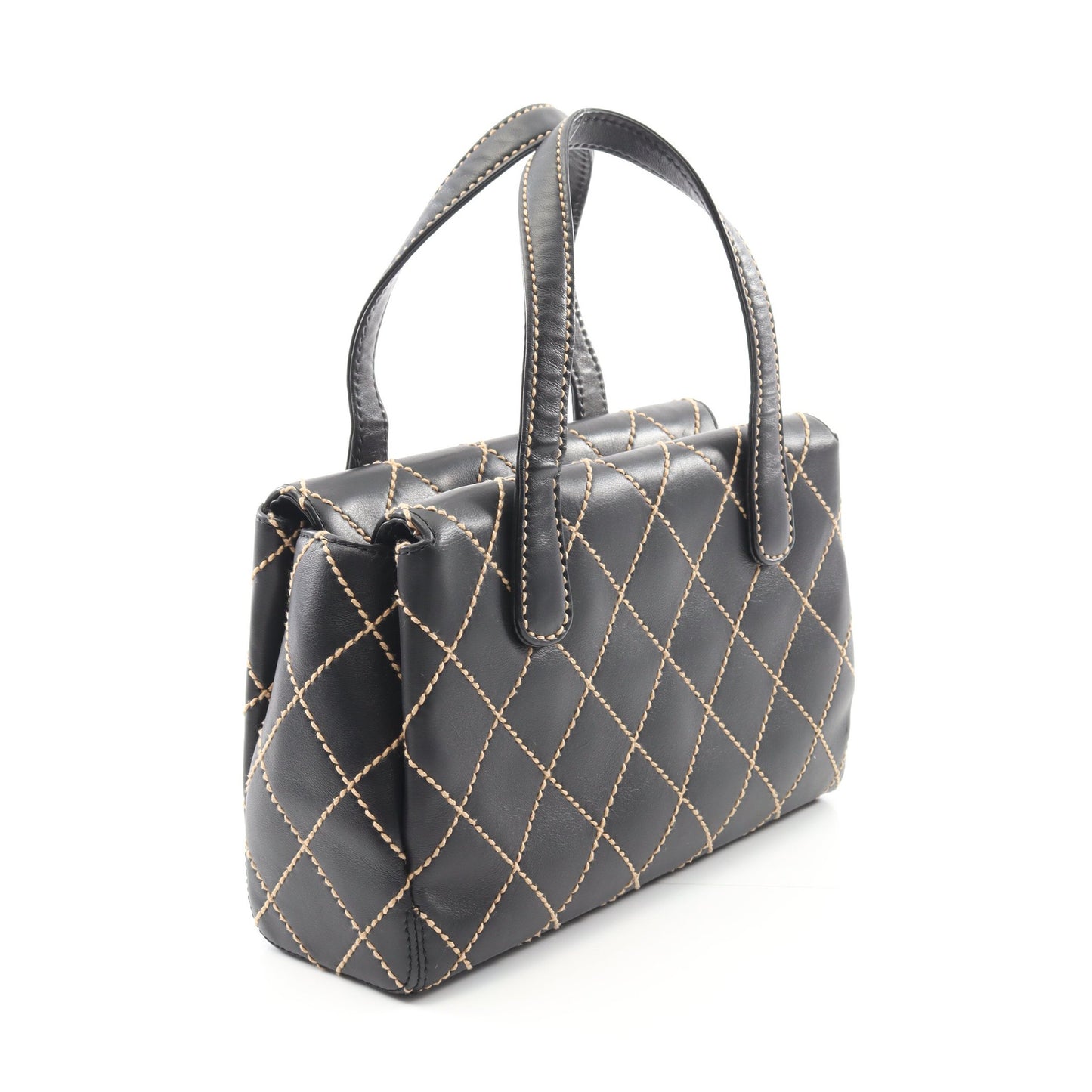 ワイルドステッチ ハンドバッグ トートバッグ レザー ブラック ゴールド金具 シャネル バッグ CHANEL