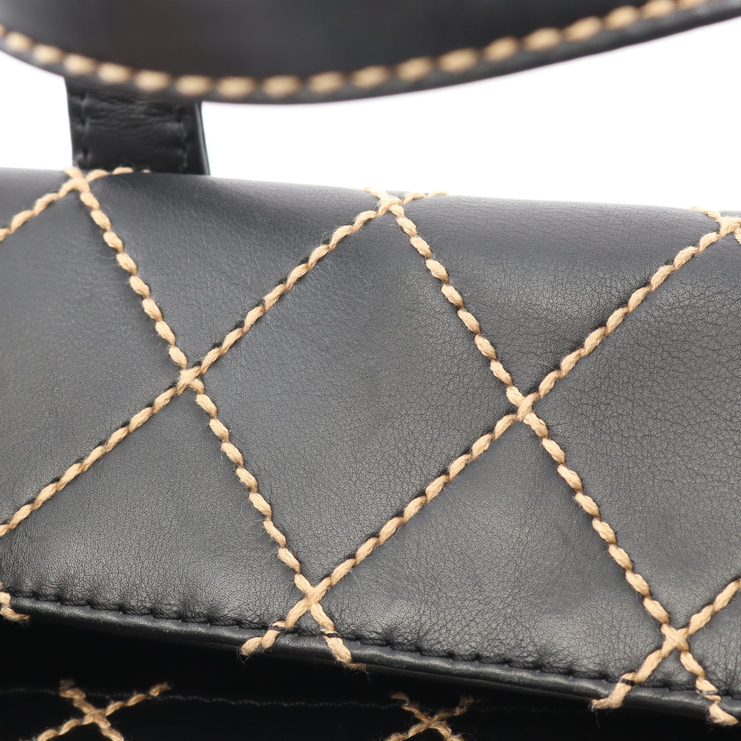 ワイルドステッチ ハンドバッグ トートバッグ レザー ブラック ゴールド金具 シャネル バッグ CHANEL