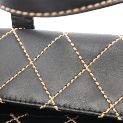ワイルドステッチ ハンドバッグ トートバッグ レザー ブラック ゴールド金具 シャネル バッグ CHANEL