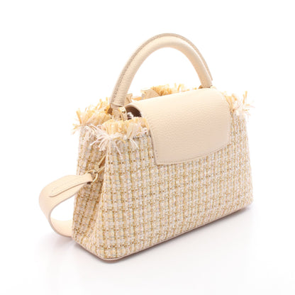 カプシーヌBB ハンドバッグ ツイード レザー ラフィア ベージュ アイボリー マルチカラー 2WAY ルイヴィトン バッグ LOUIS VUITTON